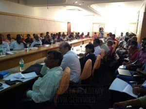Students and faculties listening the guest lectures organized by Chinmaya IAS Academy